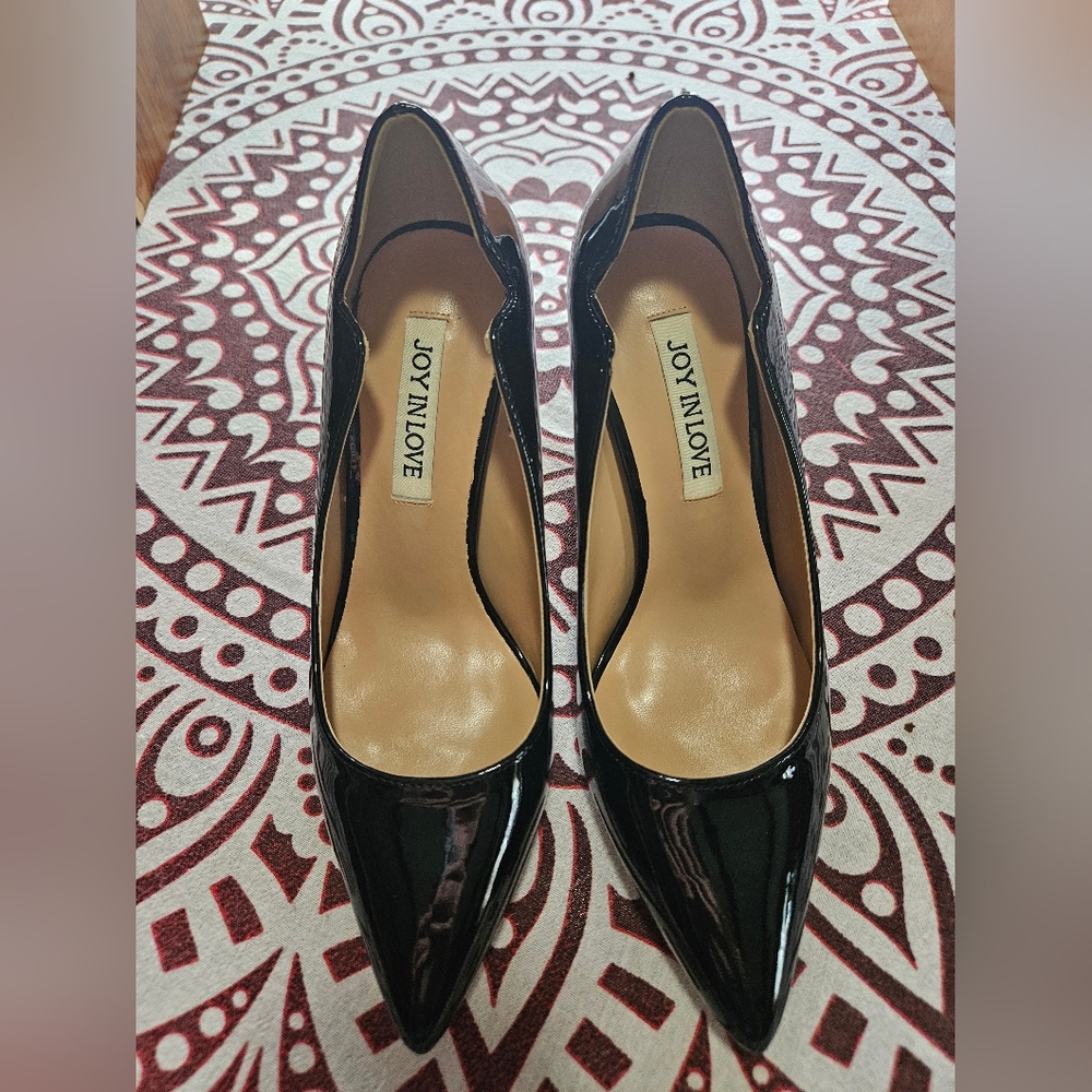 NIB Joy In Love Size 5.5 Black Patent Leather Heels - Picture 2 of 13